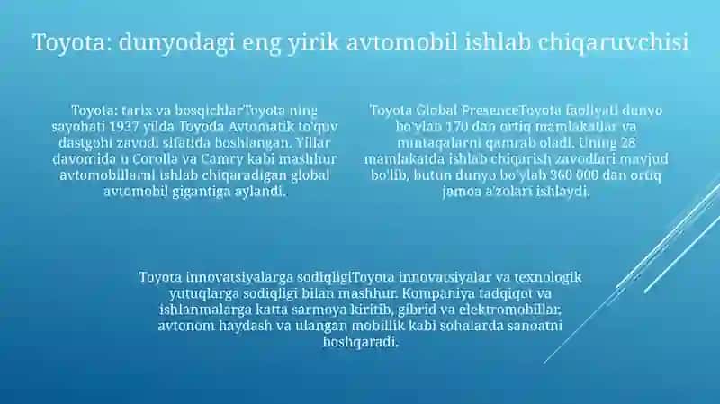 Jaxonning Yetakchi Avtomobil Ishlab Chiqaruvchilari 3
