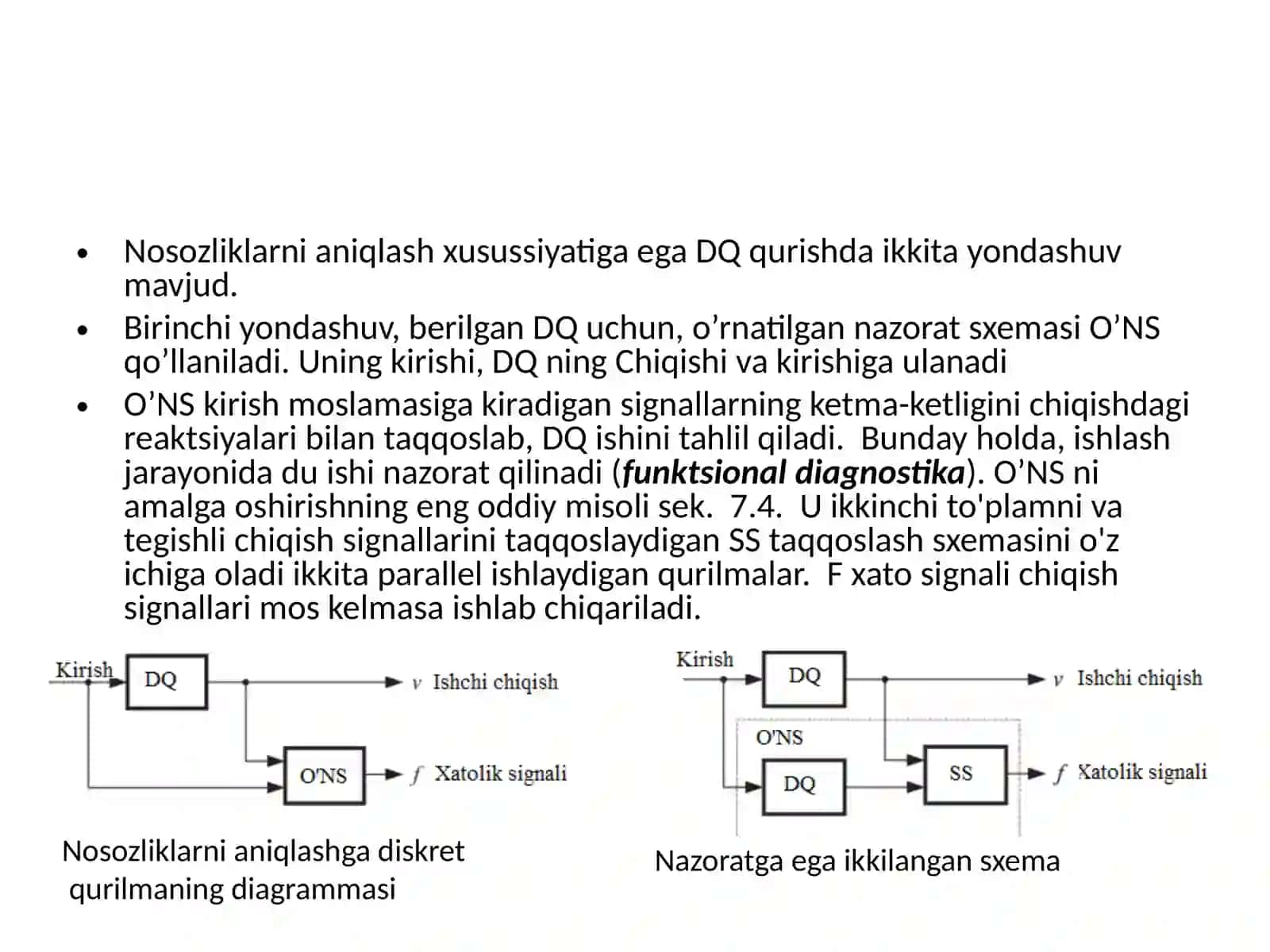 O’z-O’zini tekshiruvchi diskret kurilmalar sintezi 3