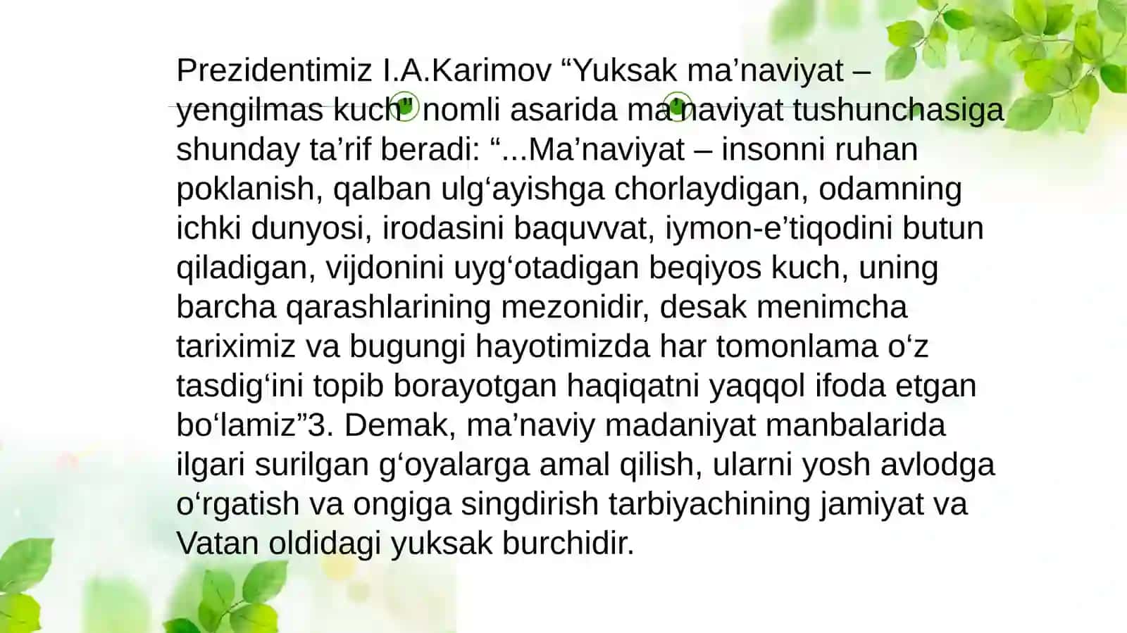 Umarova Xonzodaning Pedagogik mahorat fanidan kurs ishiga tayyorlagan taqdimoti 3