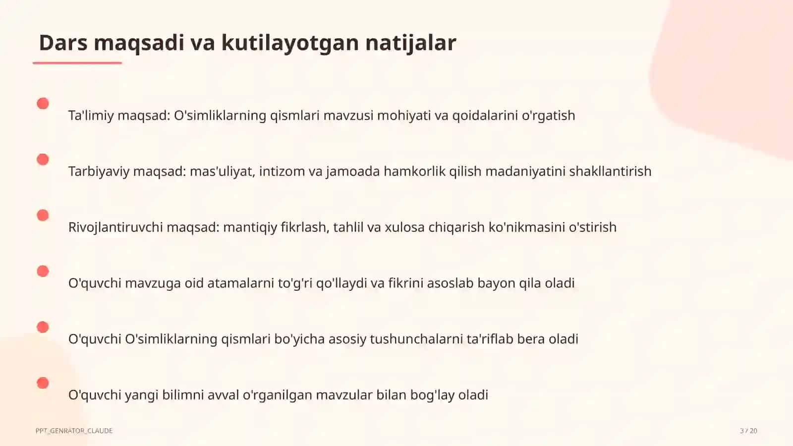 O'simliklarning qismlari (2-sinf) 3