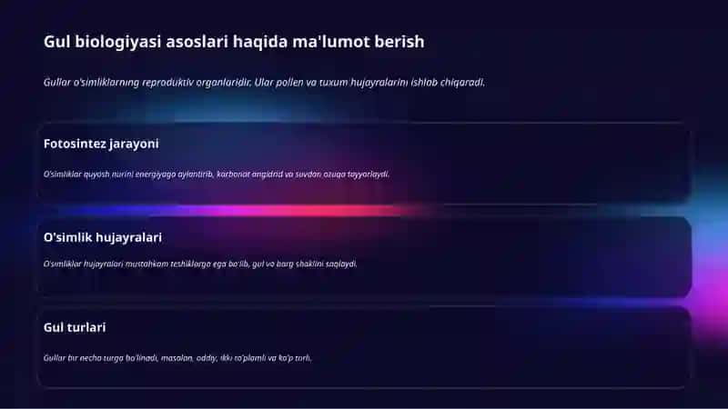 Gul biologiyasi tuzilishi reproduktiv a'zolar rivojlanishi va to'pgullar 3