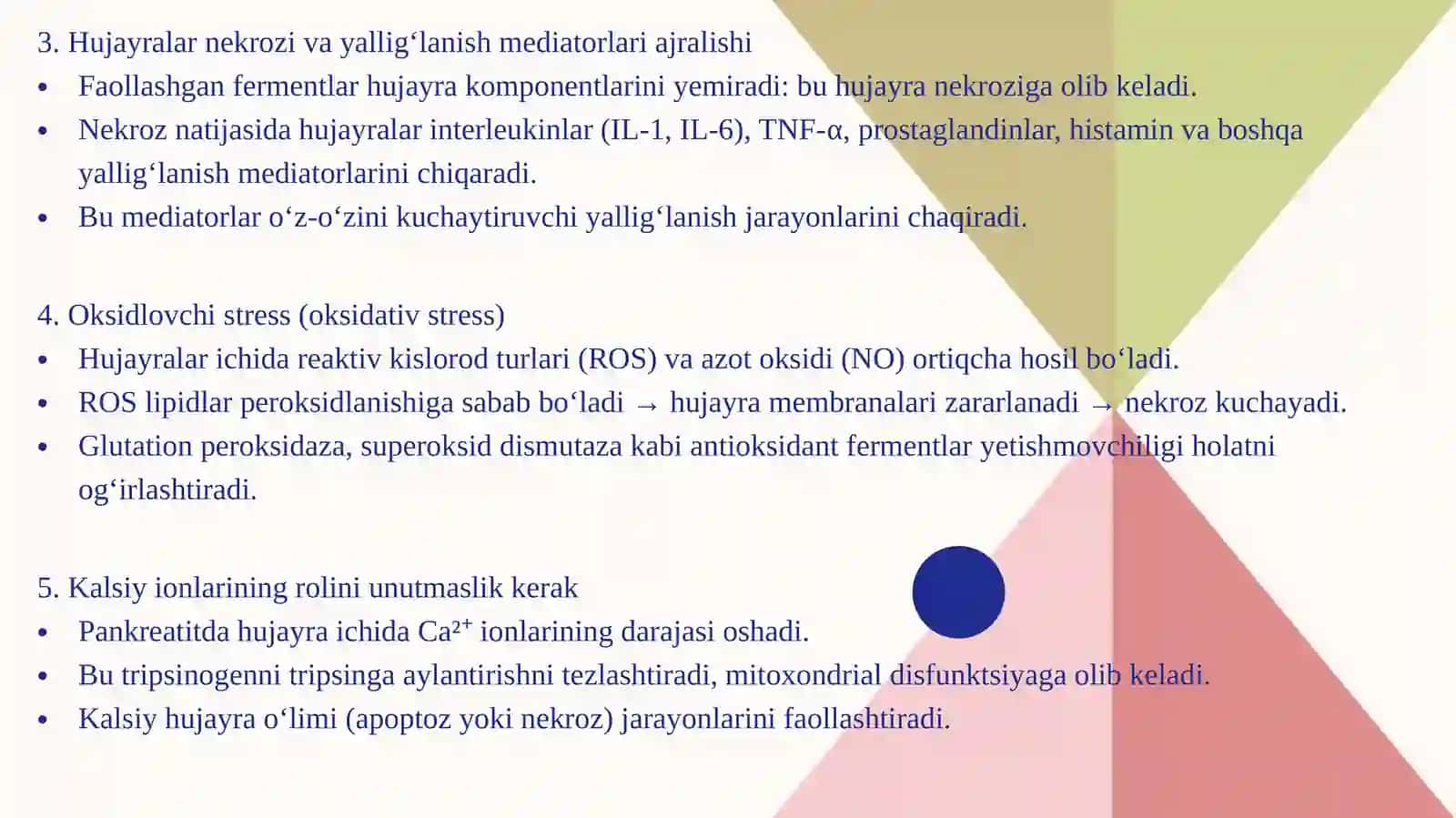 Pankreatitning biokimyoviy asoslari. Davolash va diagnostika tamoyillari 3