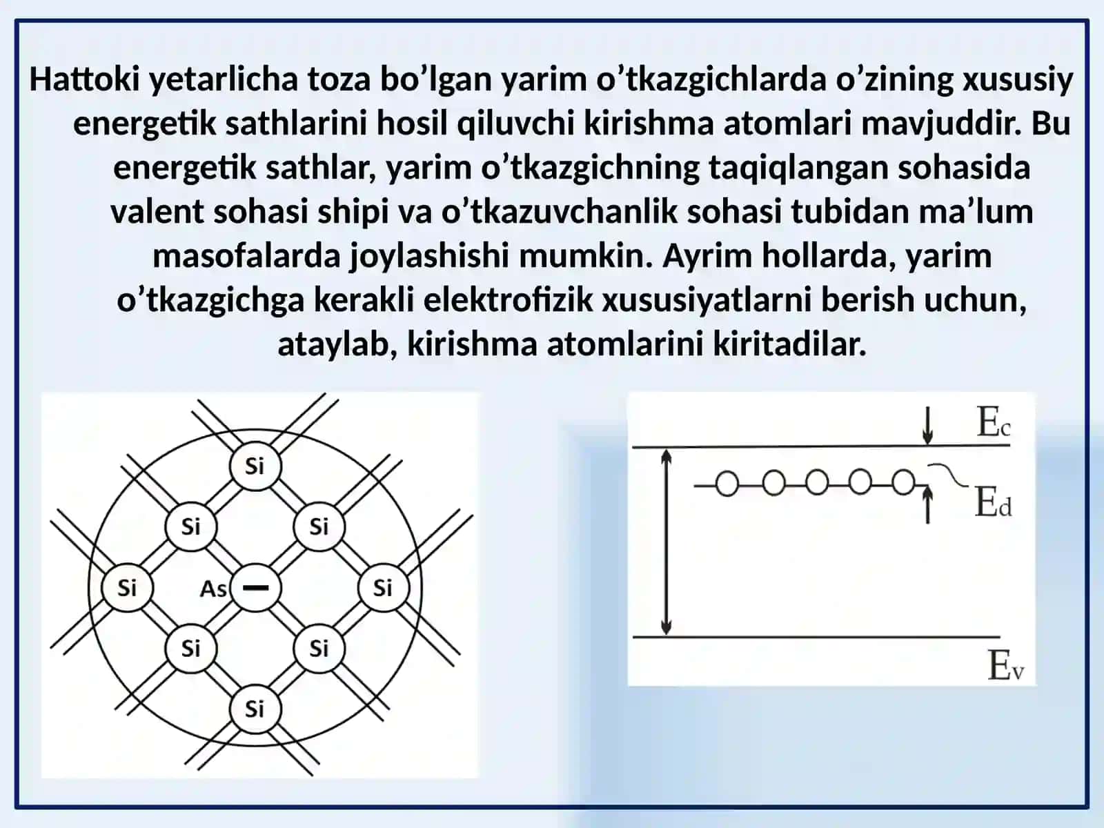 Kirishmali  yarim  o‘tkazgichlar, donor  va  aktseptor  energetik  sathlar 3