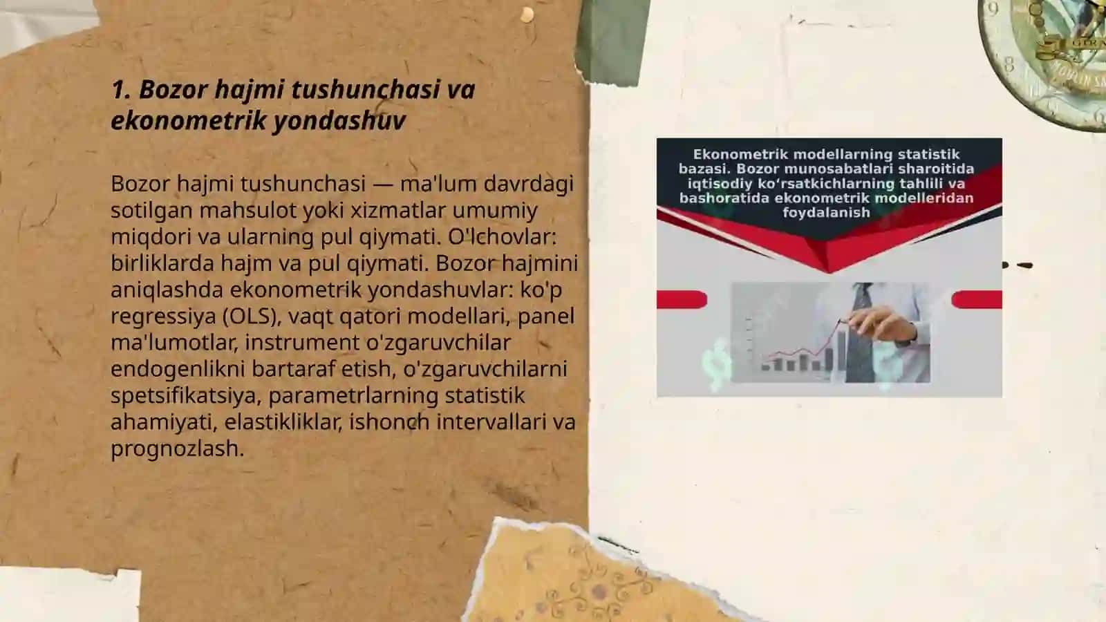 Bozor hajmini aniqlashda ekonometrik modellardan foydalanish 3