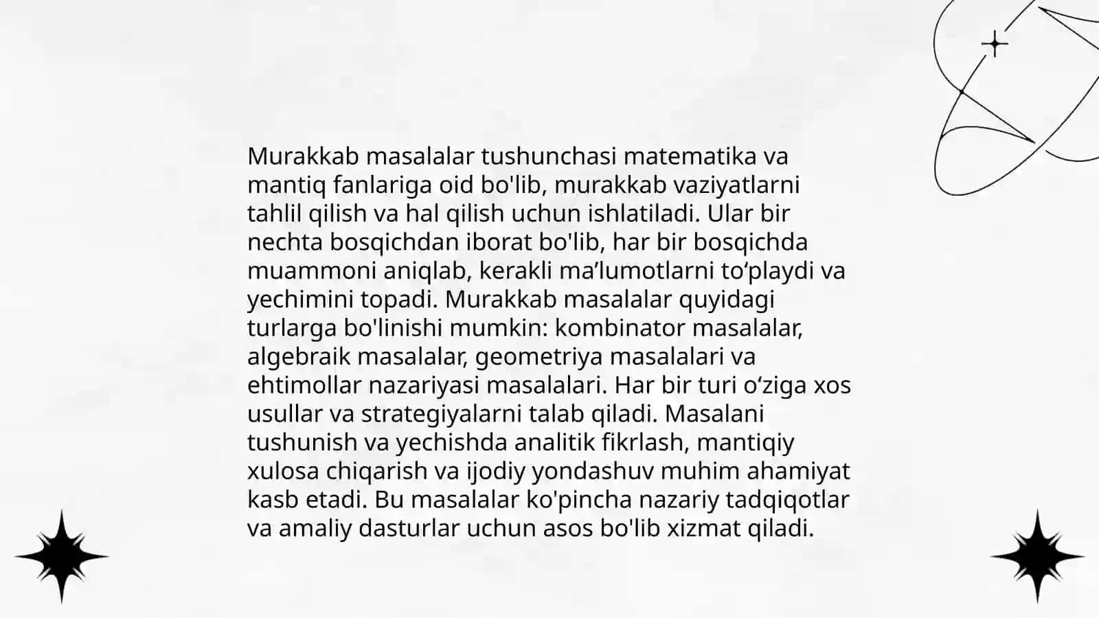 Murakkab masalalar ustida ishlash va o'quvchilarda uchrayotgan muammolar, ularga yechim 3