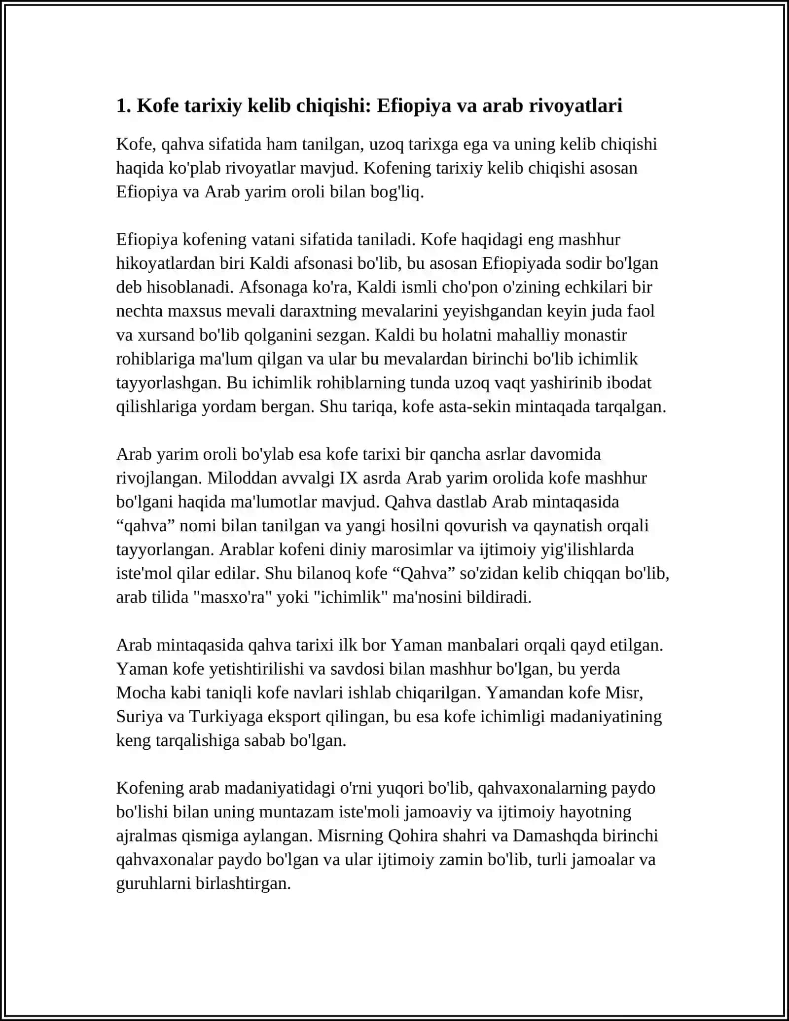 KOFEENI KELIB CHIQISHI VA UNING TURLARI 3