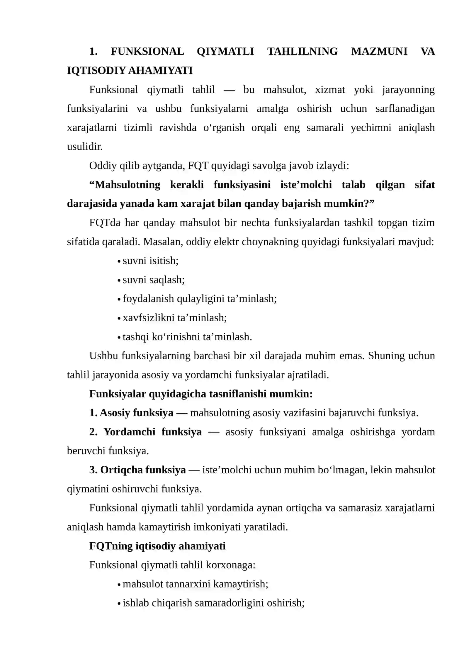 Funktsional qiymatli tahlil iqtisodiy tahlilning muhim shakli sifatida 3