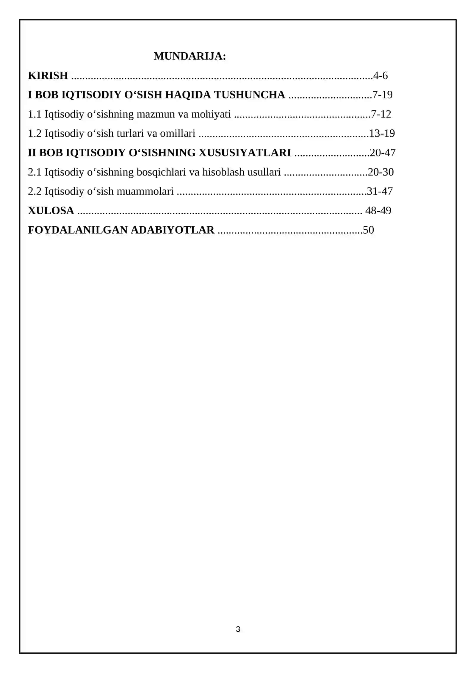 KURS ISHI - IQTISODIYOT NAZARIYASI 3
