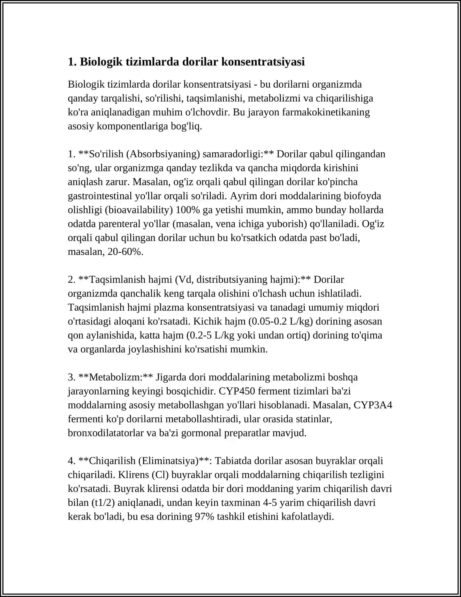 ORGANIZMDAGI DORI KONSENTRATSIYASINI MODELLASHTIRISHDA INTEGRAL HISOB TADBIQLARI 3