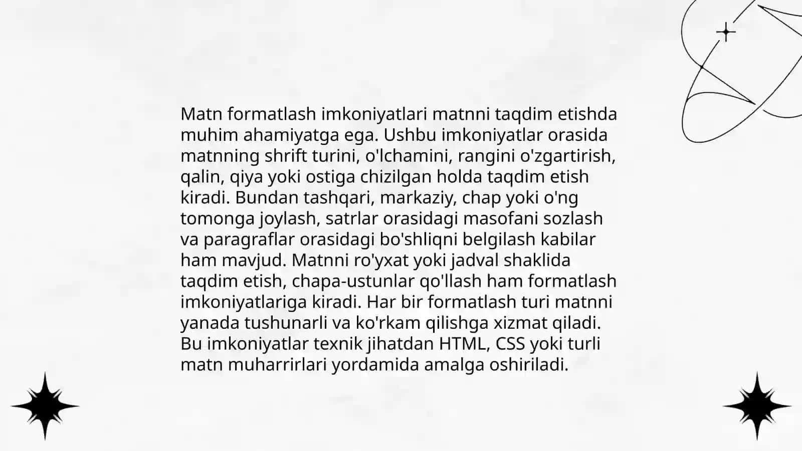 Microsoft word matn muharirining keng imkoniyatlaridan foydalanish 3