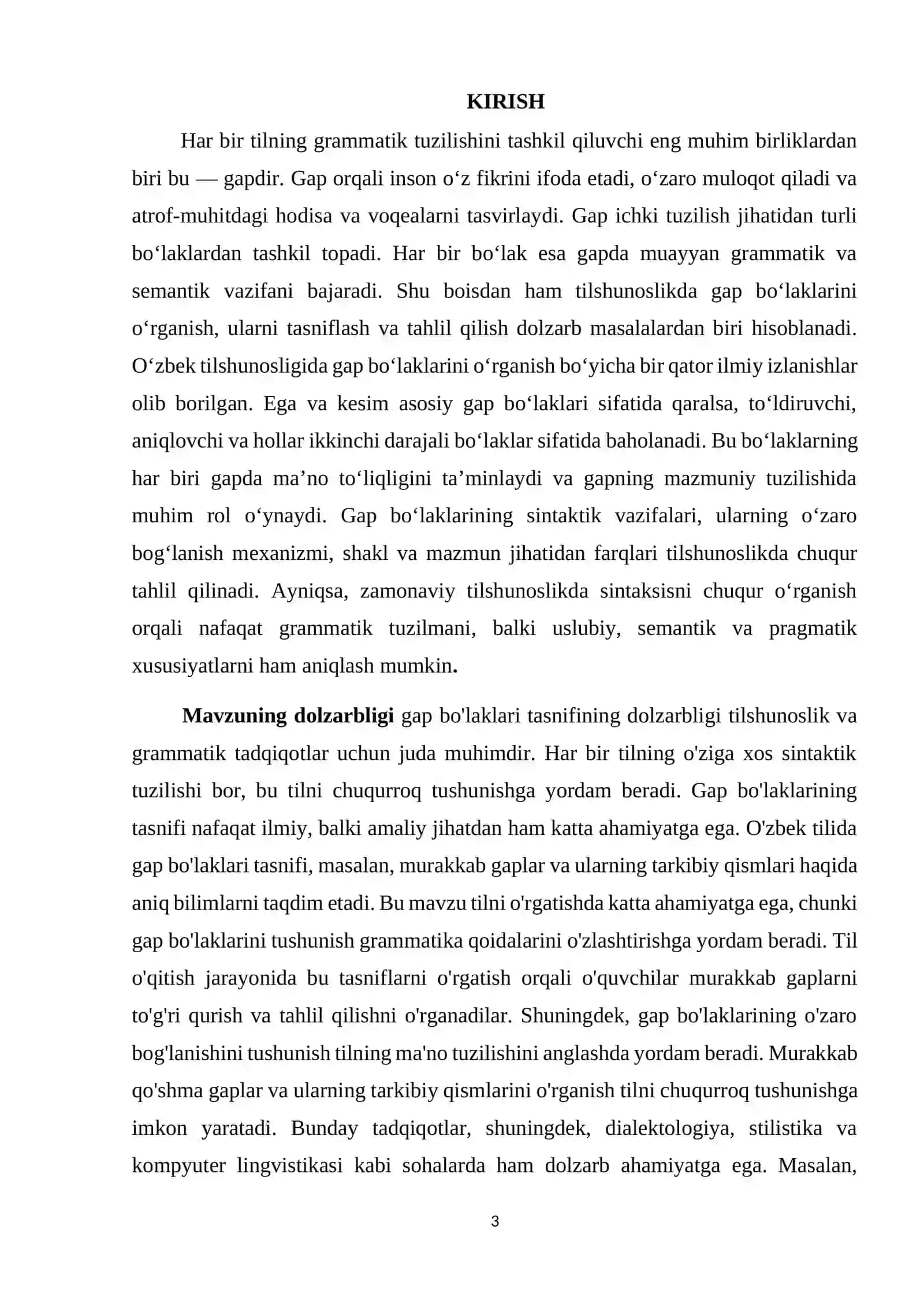 Gap bo‘laklari tasnifi 3
