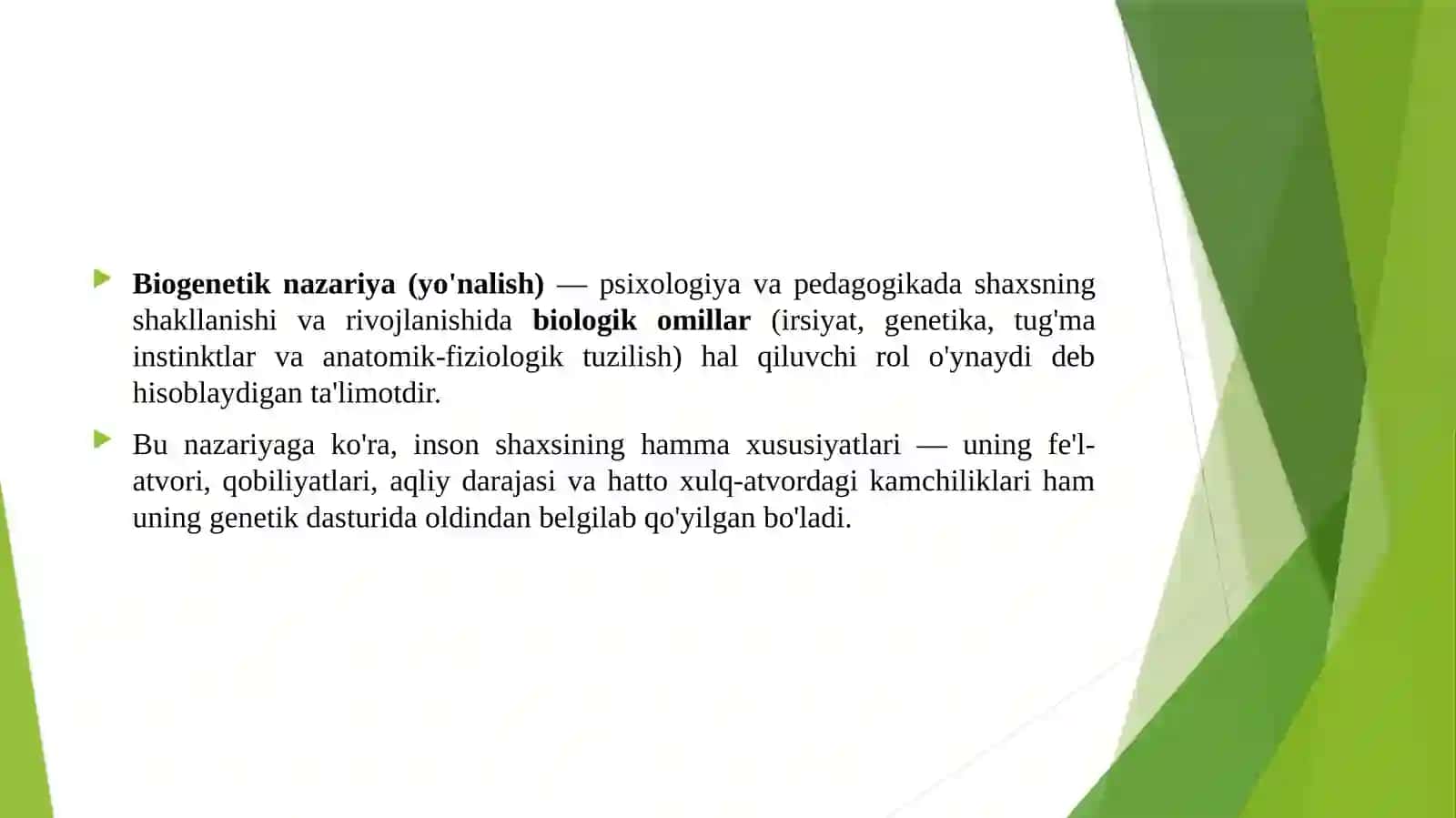 Biogenetik nazariyada shaxs 3