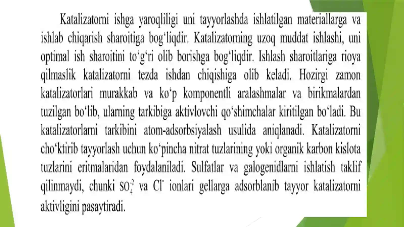 Katalizatorni tayyorlash turlari va usullari 3