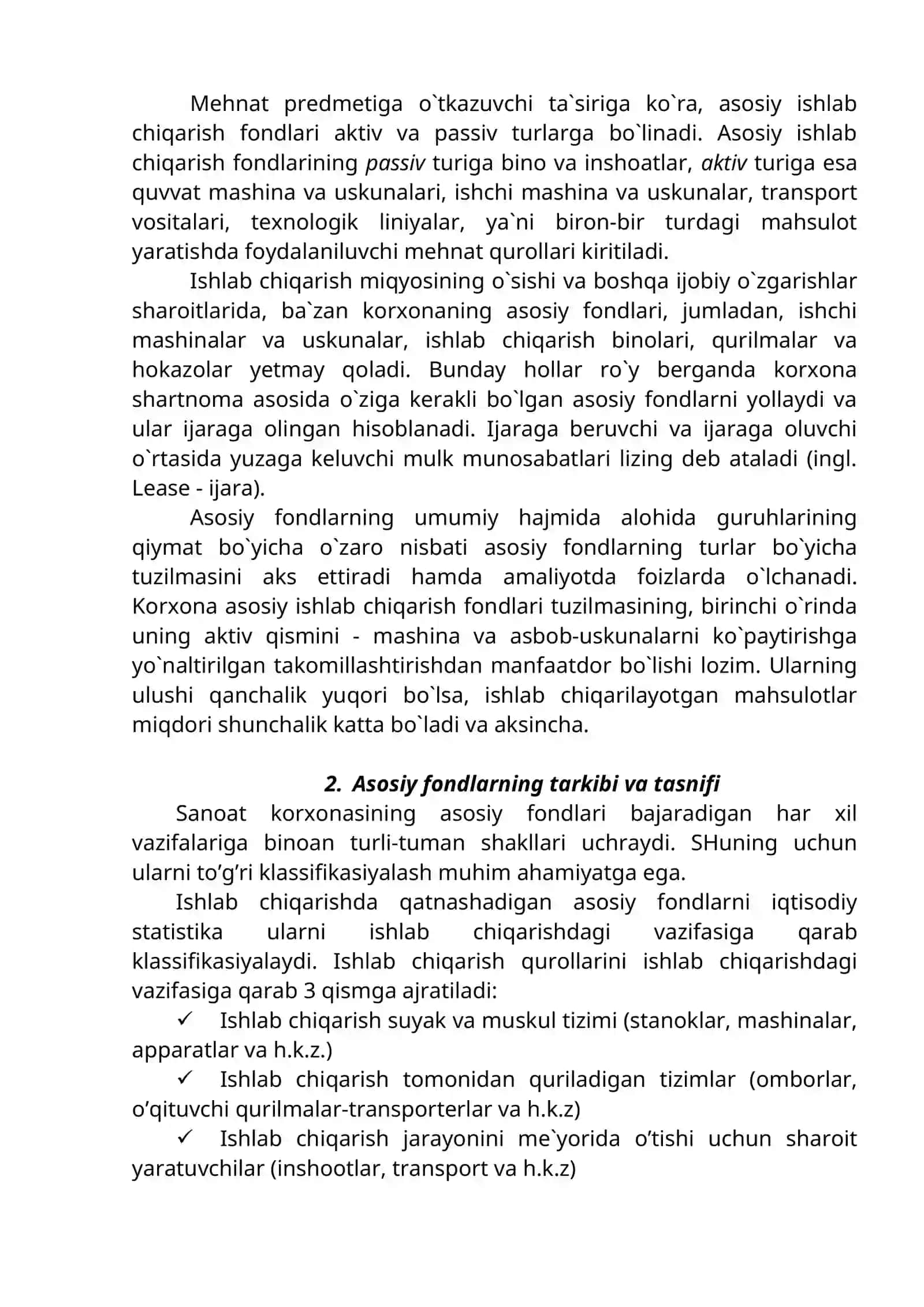 KORXONANING ASOSIY FONDLARI VA ISHLAB CHIQARISH QUVVATLARI 3