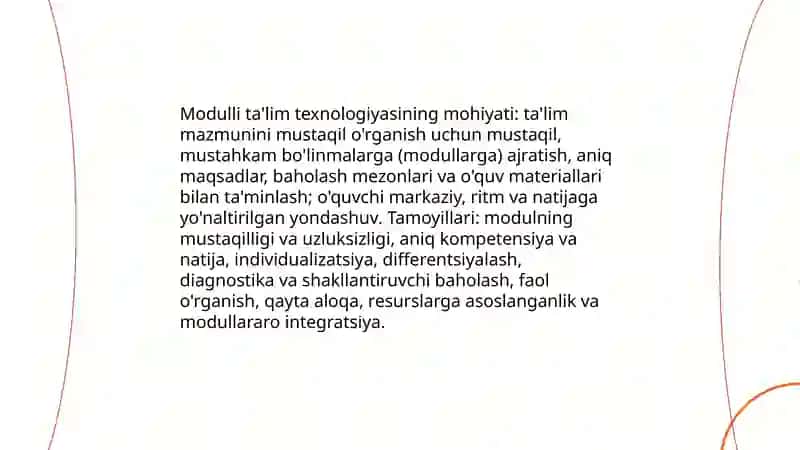 Modulli talim texnologiyasi xususiyatlari va adabiyot o'qitishda undan foydalanish yo'llari 3
