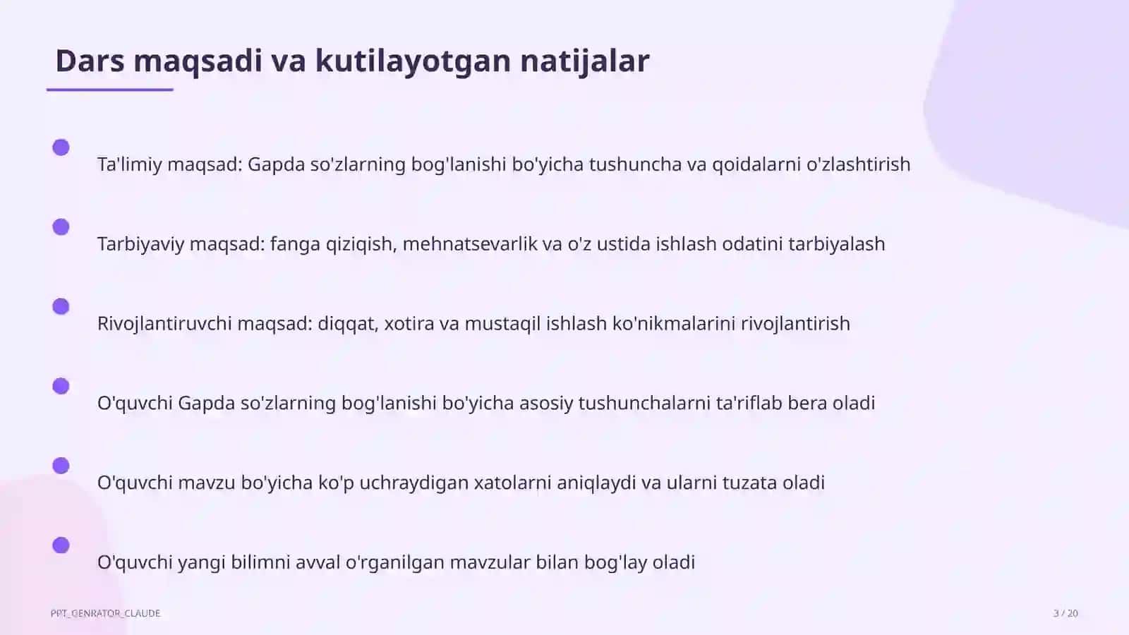 Gapda so'zlarning bog'lanishi (2-sinf) 3