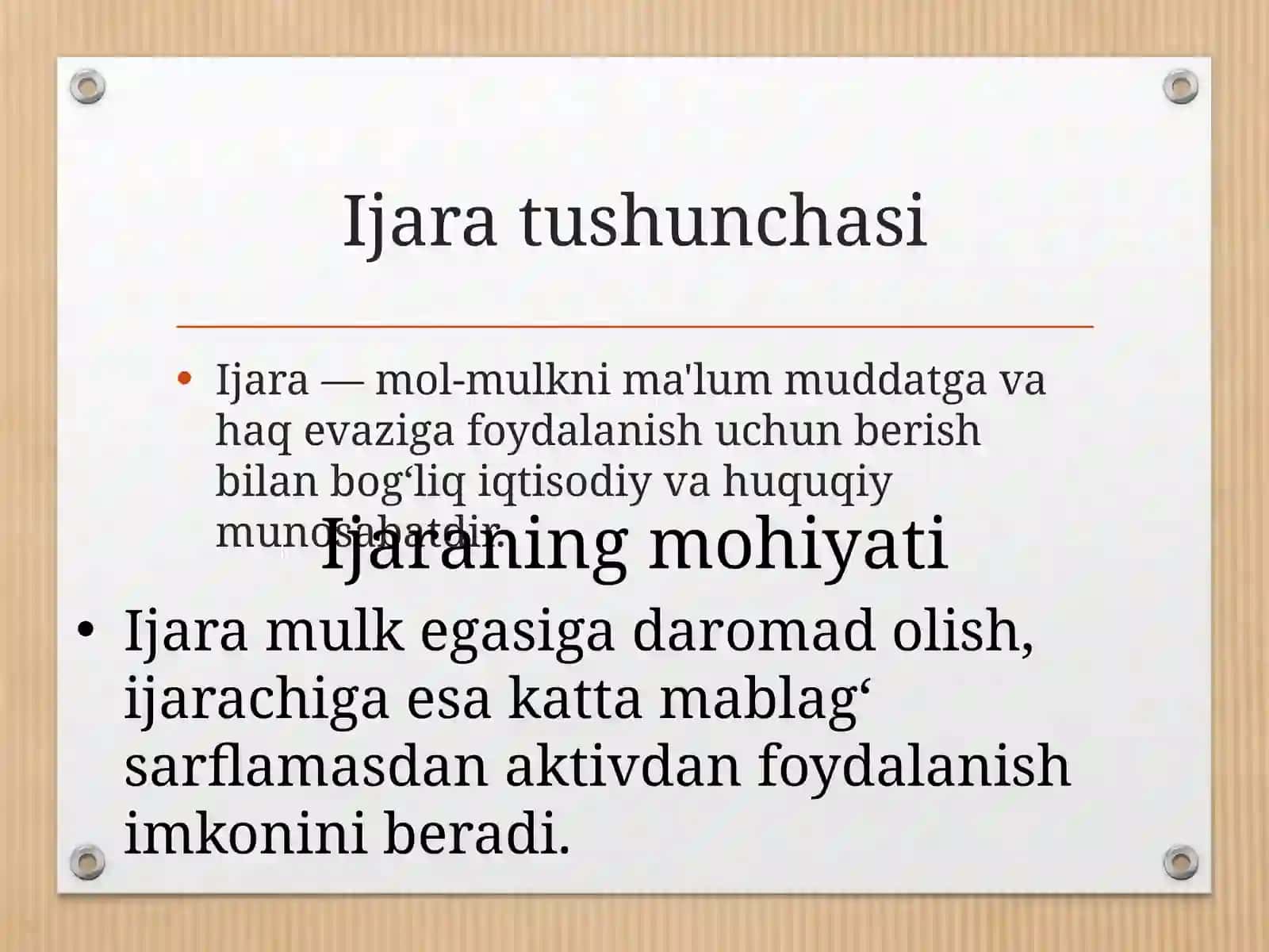 IJARA BO‘YICHA ASOSIY TUSHUNCHALAR VA ULARNING MOHIYATI 3