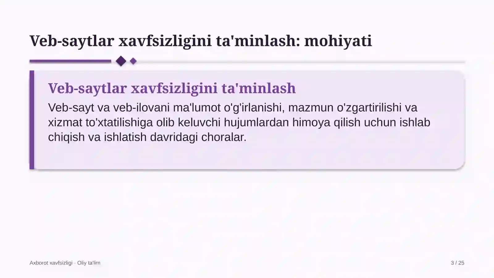 Veb-saytlar xavfsizligi 3