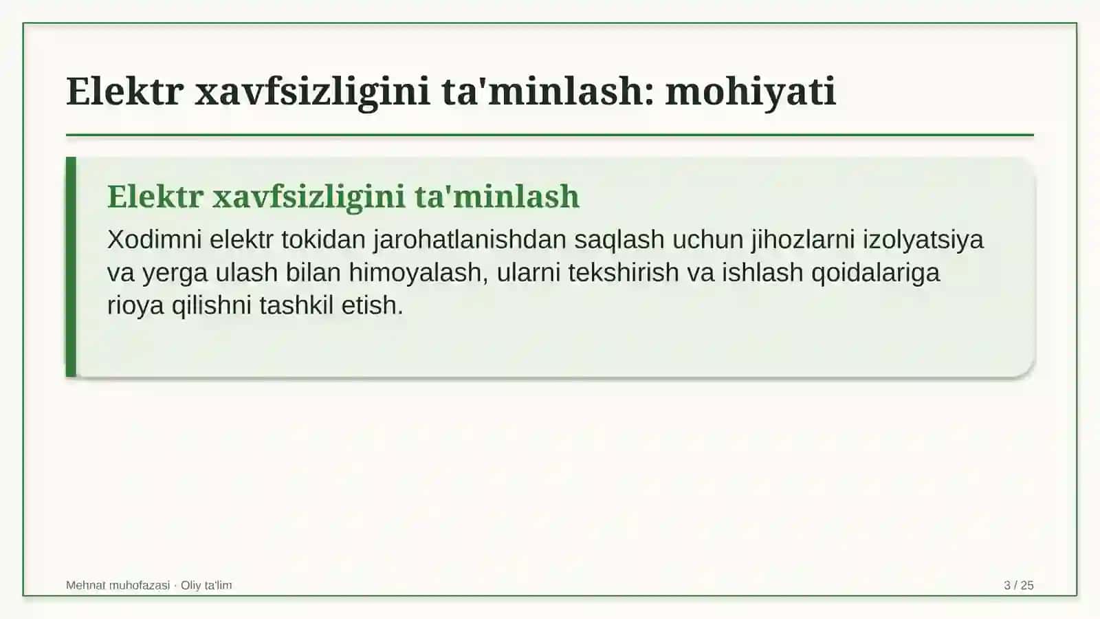 o'rmon xo'jaliklarida elektr xavfsizligini ta'minlash 5970 3