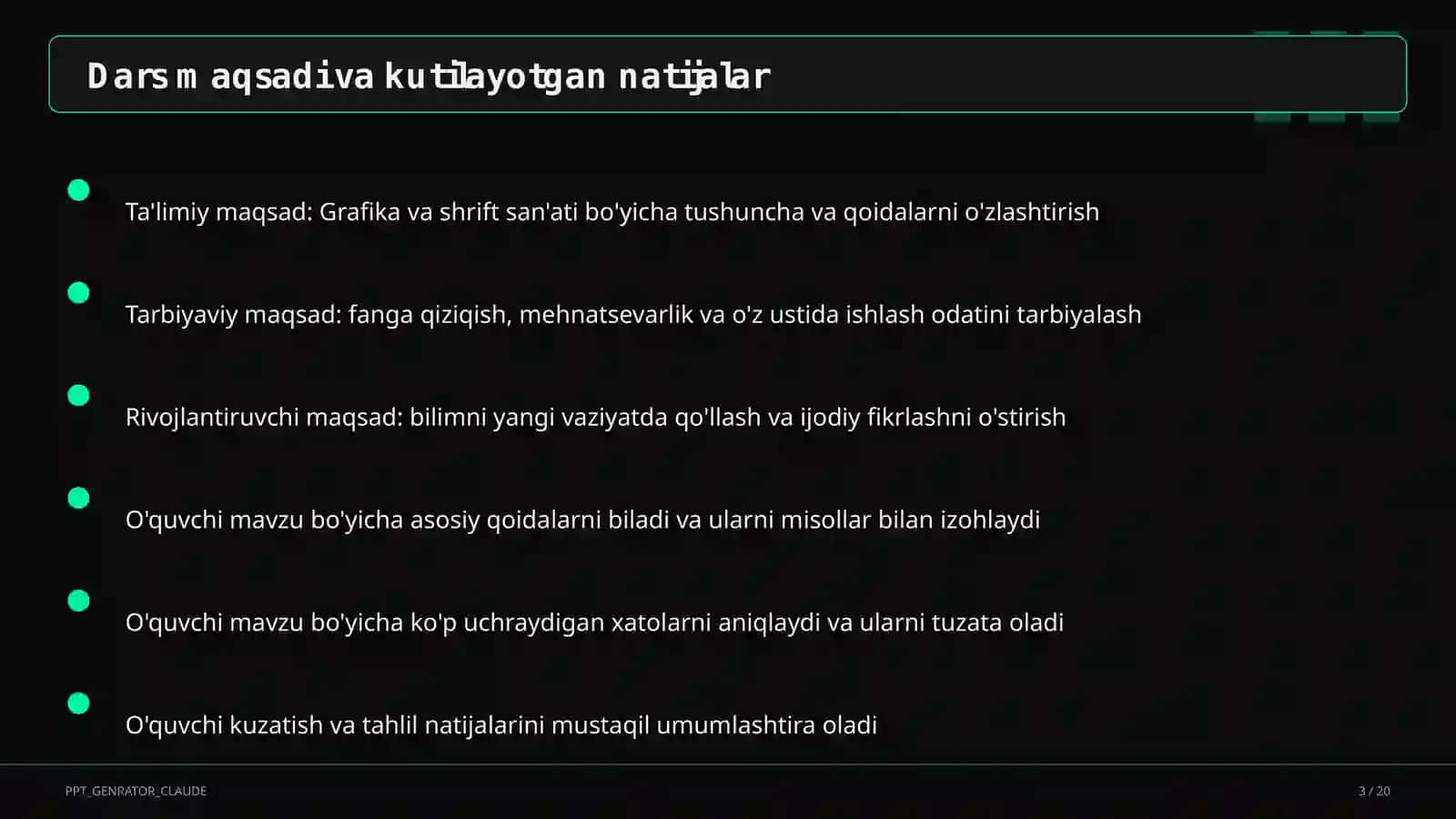 Grafika va shrift san'ati (6-sinf) 3