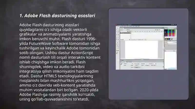 Adobe Flash dasturida ishlash 3