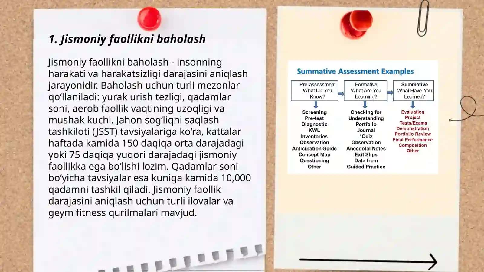 Jismoniy faollikni baholash.Salomatlik uchun zarur koʻrsatgichlarni baholash 3