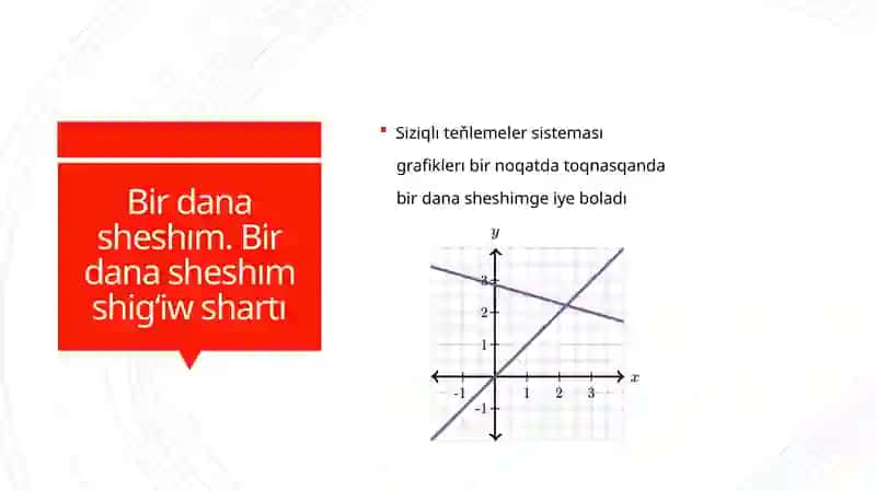 Bir siziqlı algebralıq teňlemeler sisteması 3