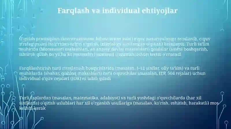 O'qitish printsiplari 3