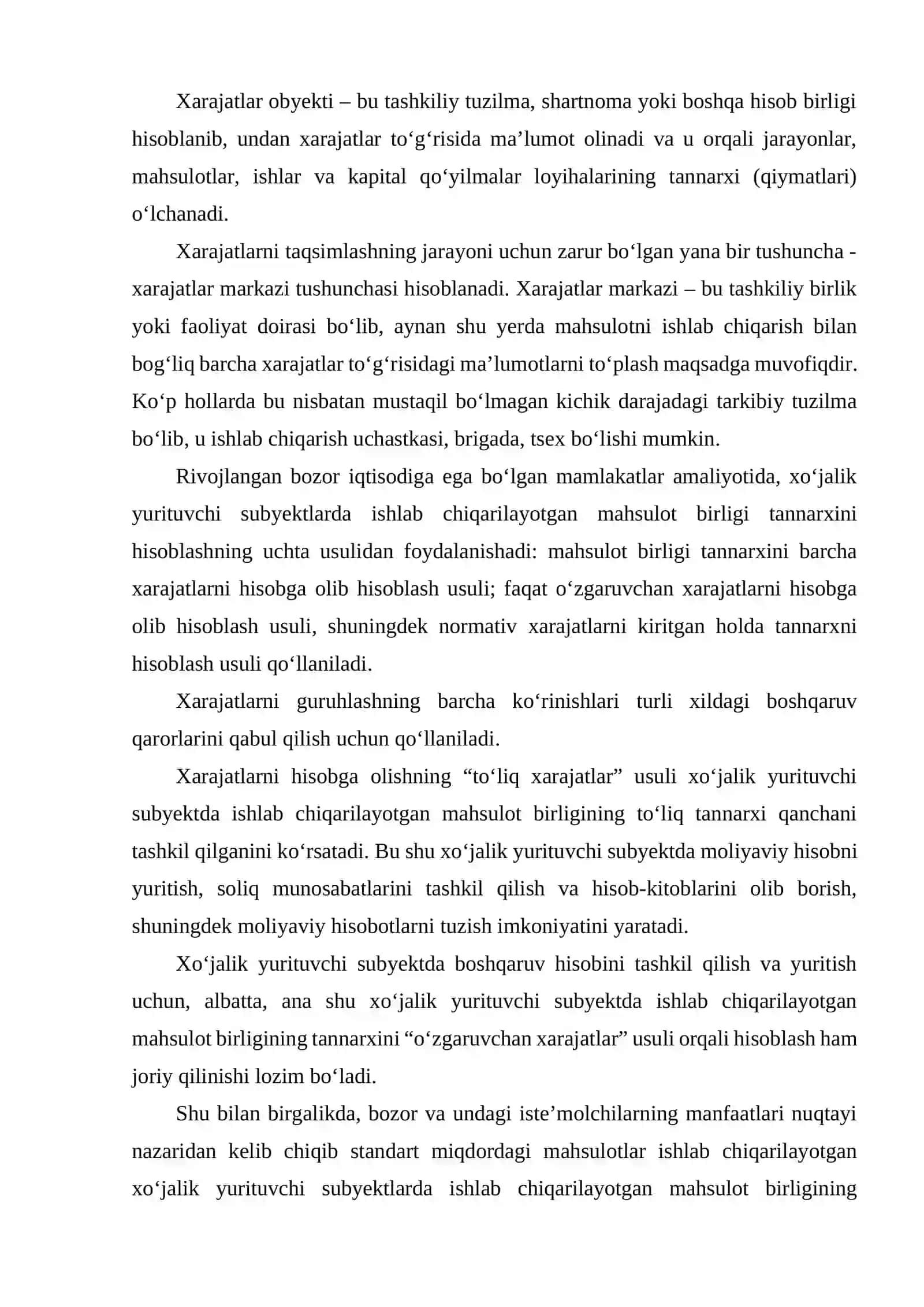 BOSHQARUV HISOBI TIZIMIDA XARAJATLARNI BAXOLASH USULI 3