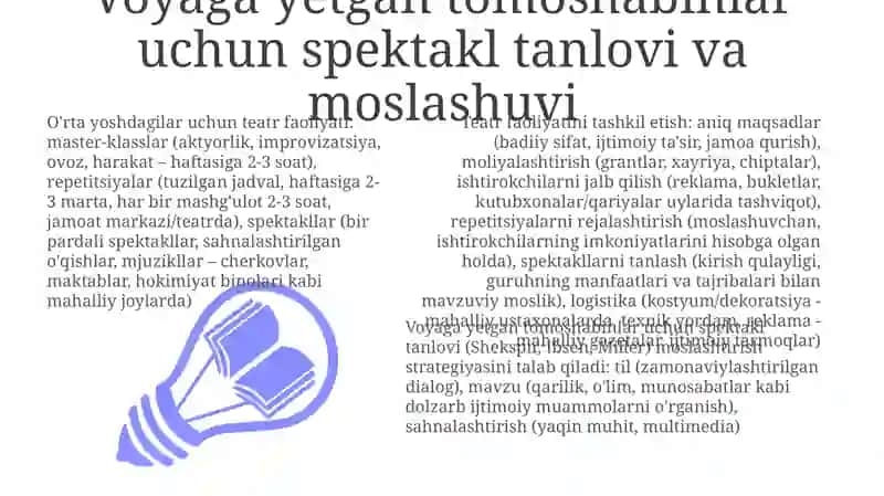 Teatr faoliyatini tashkil etish: aniq maqsadlar 3