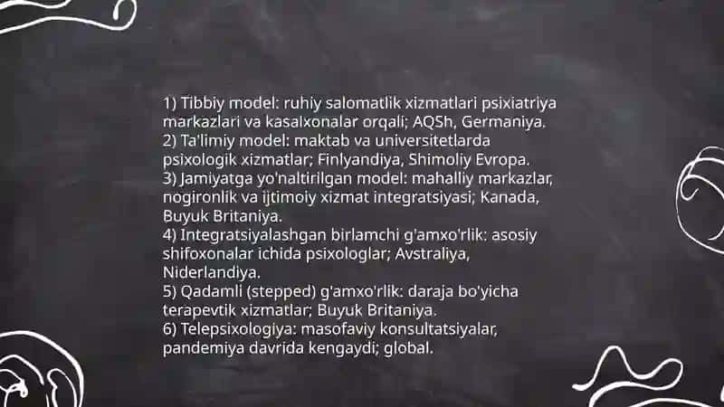 Psixolog faoliyatini tashkil qilishda xorijiy tajribalar 3