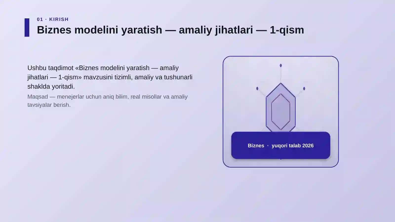 Biznes modelini yaratish — amaliy jihatlari — 1-qism 3