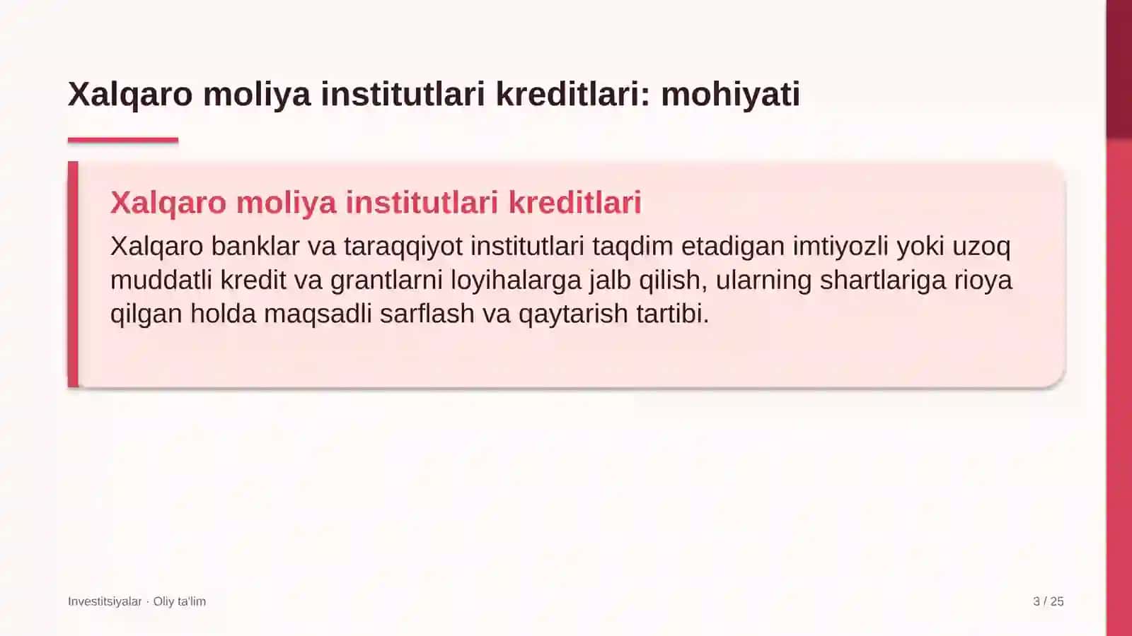 Dezinfeksiya xizmatlarida xalqaro moliya institutlari kreditlaridan foydalanish 3