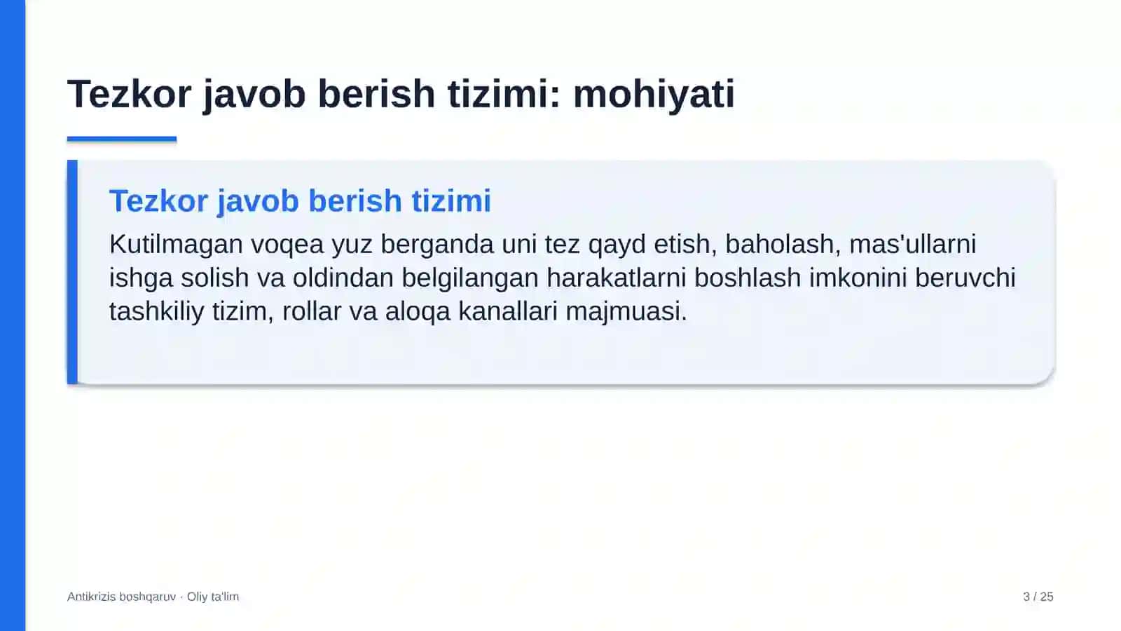 Ekskursiya byurolarida kutilmagan voqealarga tezkor javob berish tizimi 3
