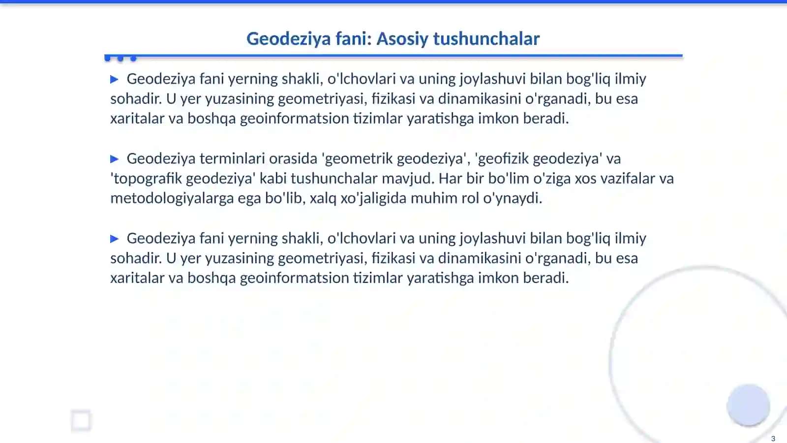 Geodeziya fani va vazifasi 3