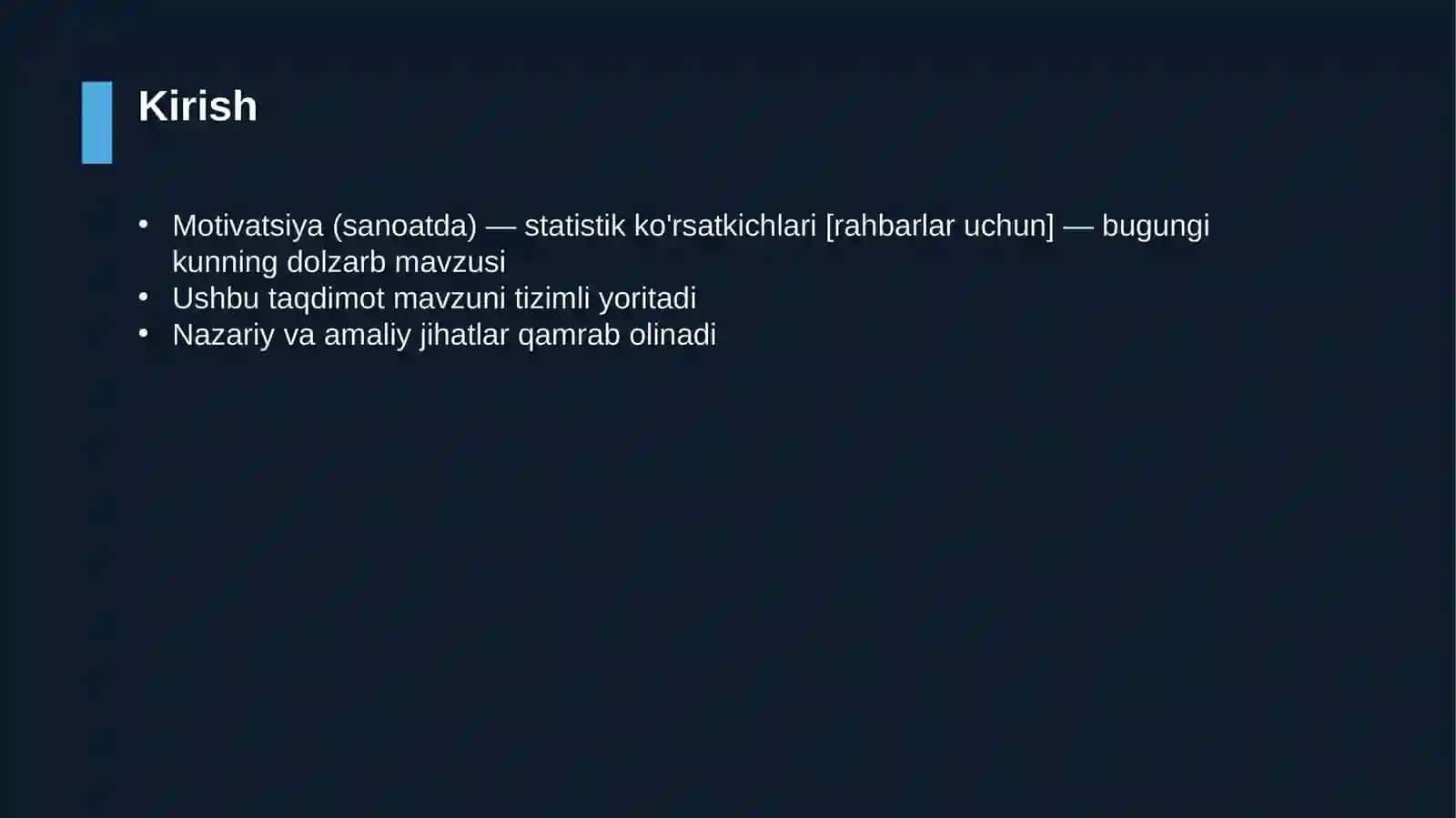 Motivatsiya (sanoatda) — statistik ko'rsatkichlari [rahbarlar uchun] 3