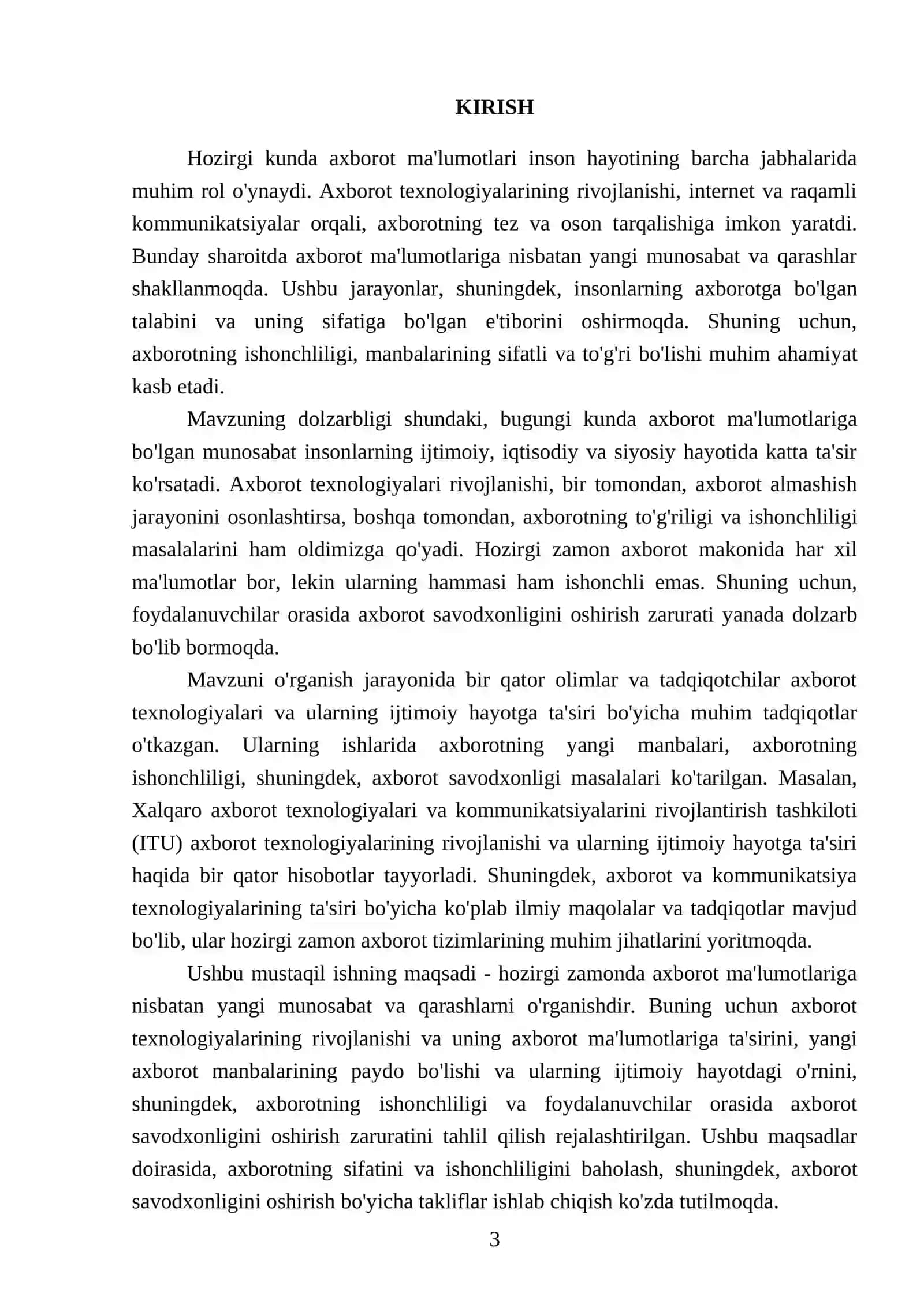 MEDIA SAVODXONLIK FANIDAN TAYYORLAGAN MUSTAQIL ISHI 3