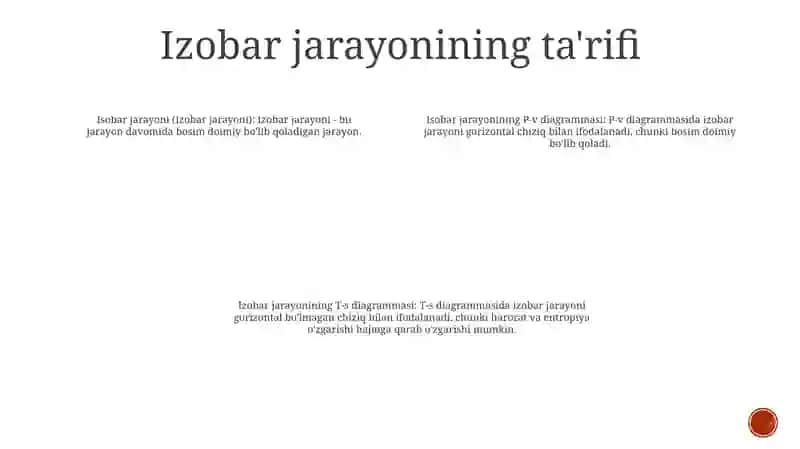 Izobar Jarayon. Jarayonning Pv Va Ts – Diagrammalari 3