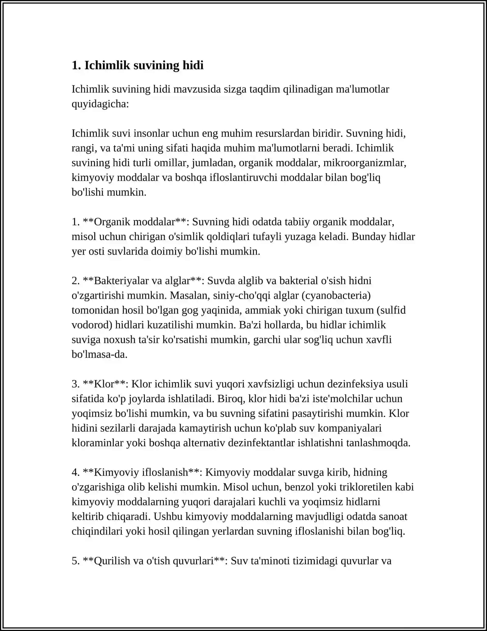 ICHIMLIK SUVINI ORGANOLEPTIK JIHATDAN TEKSHIRISH USULLARI 3