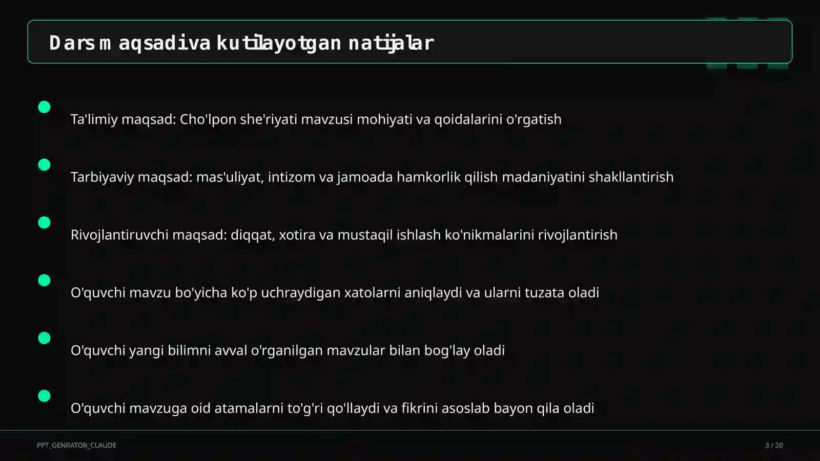 Cho'lpon she'riyati (7-sinf) 3