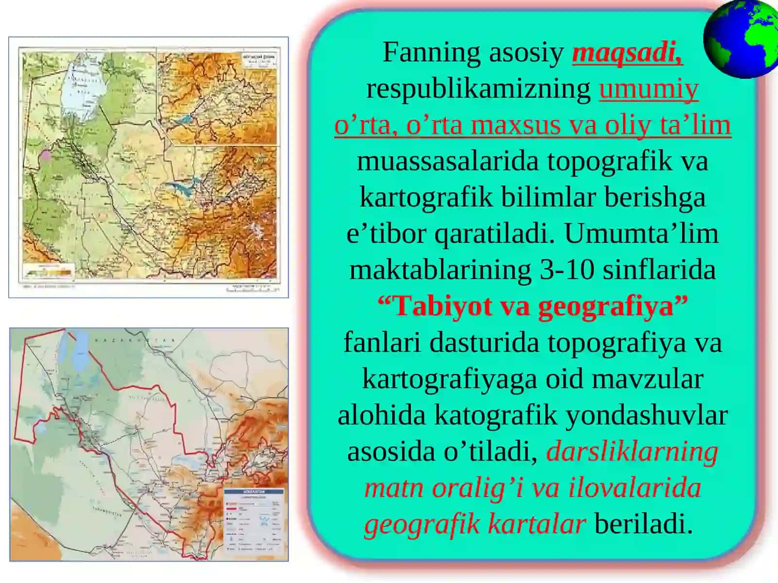 TOPOGRAFIYAVA KARTOGRAFIYAASOSLARI 3