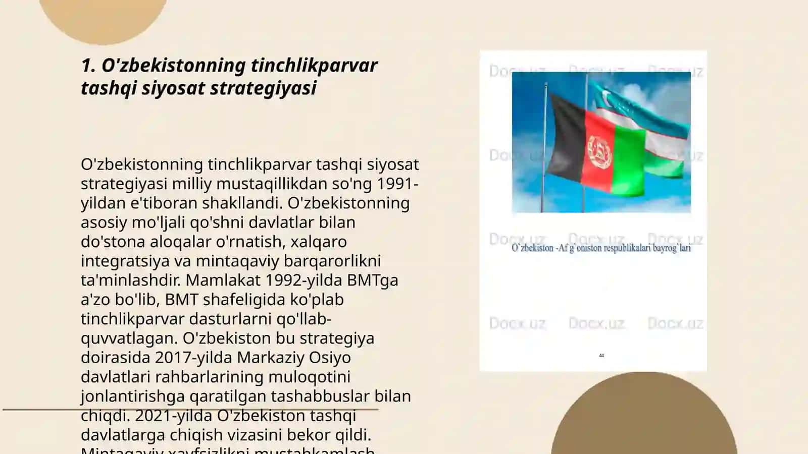 O'zbekistonning tinchlikparvar tashqi siyosat strategiyasi 3