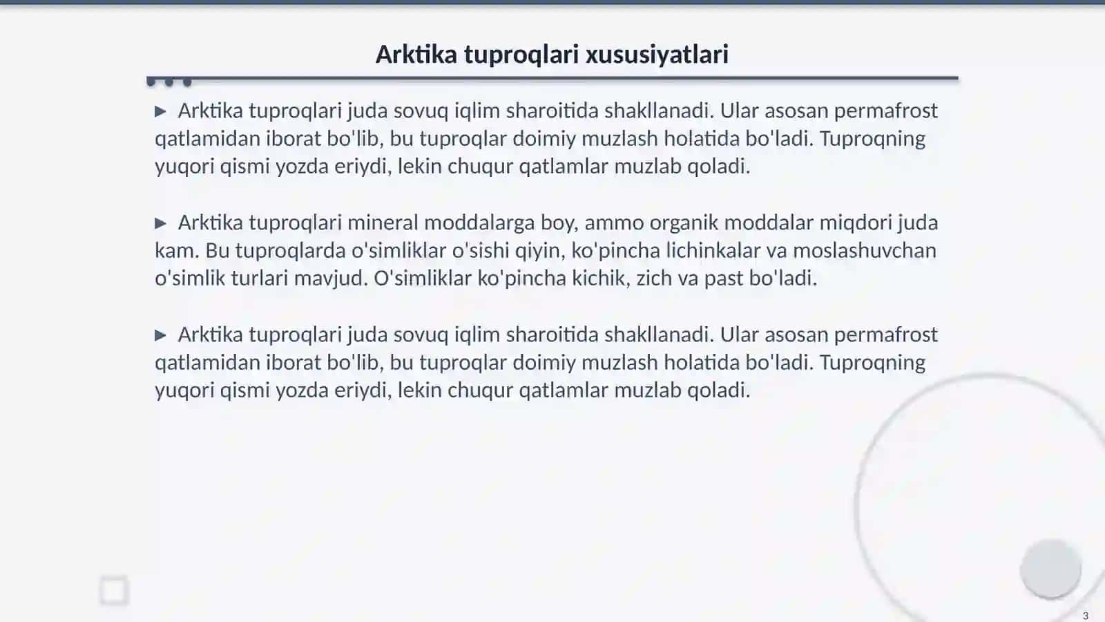 Arktika,tundra va ormon tundra tuproqlari 3