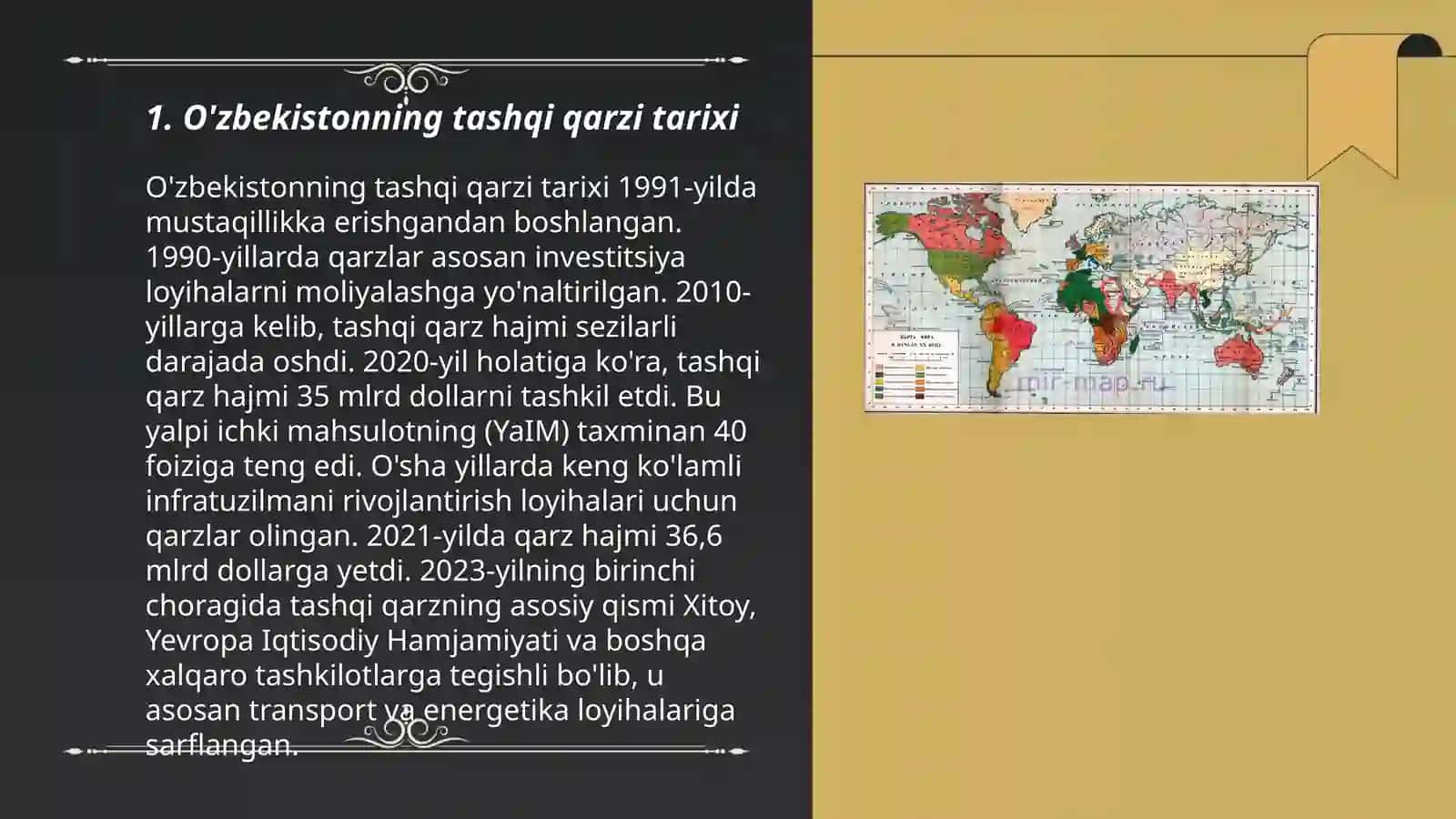 O'zbekiston Respublikasi tashqi qarzi tahlili 3