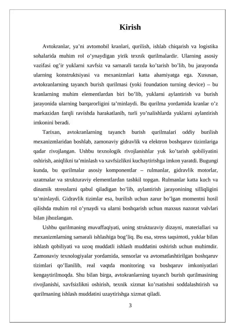 AVTOKRANLARNI TAYANCH BURISH QURILMASINING TUZILISHI YURUTMALARI 3