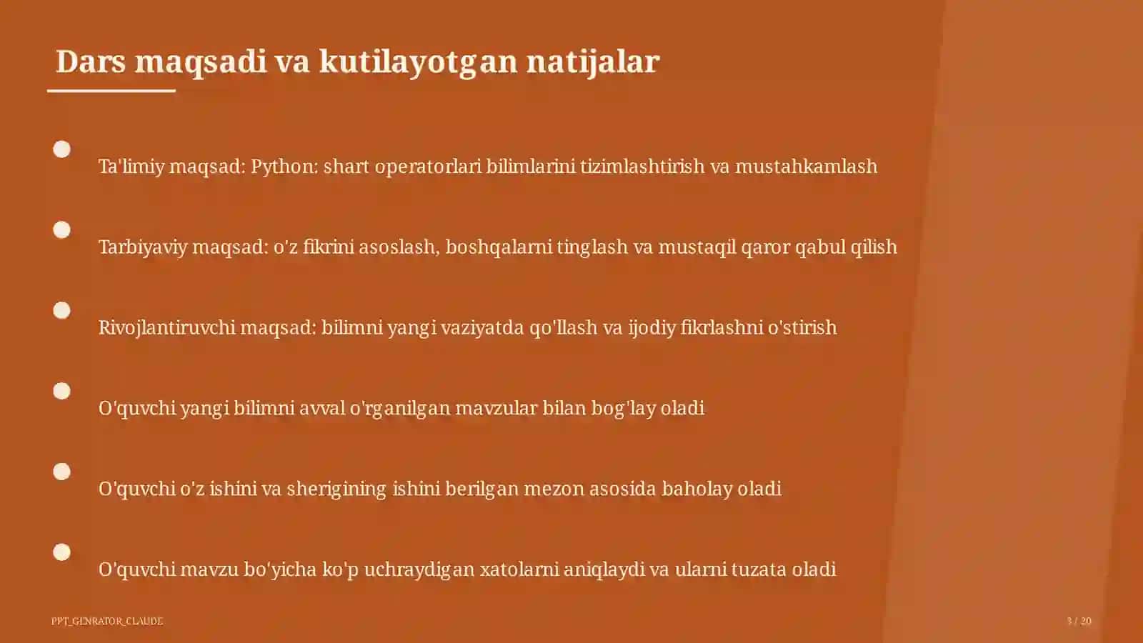 Python: shart operatorlari (8-sinf) 3