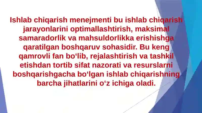 Ishlabchiqarish menejmenti: mohiyati va mazmuni 3