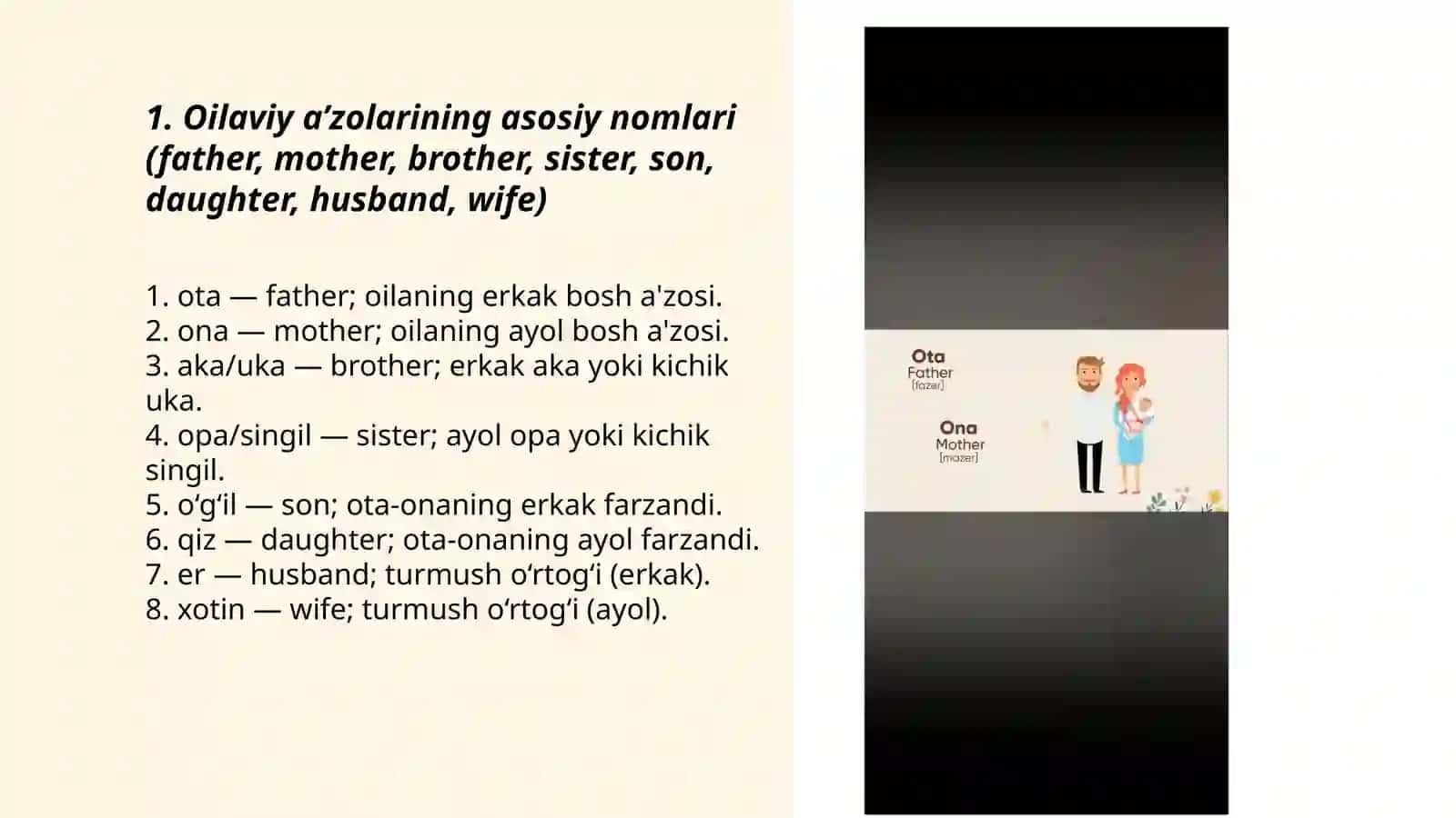 Oilaviy a'zolar nomlari 3