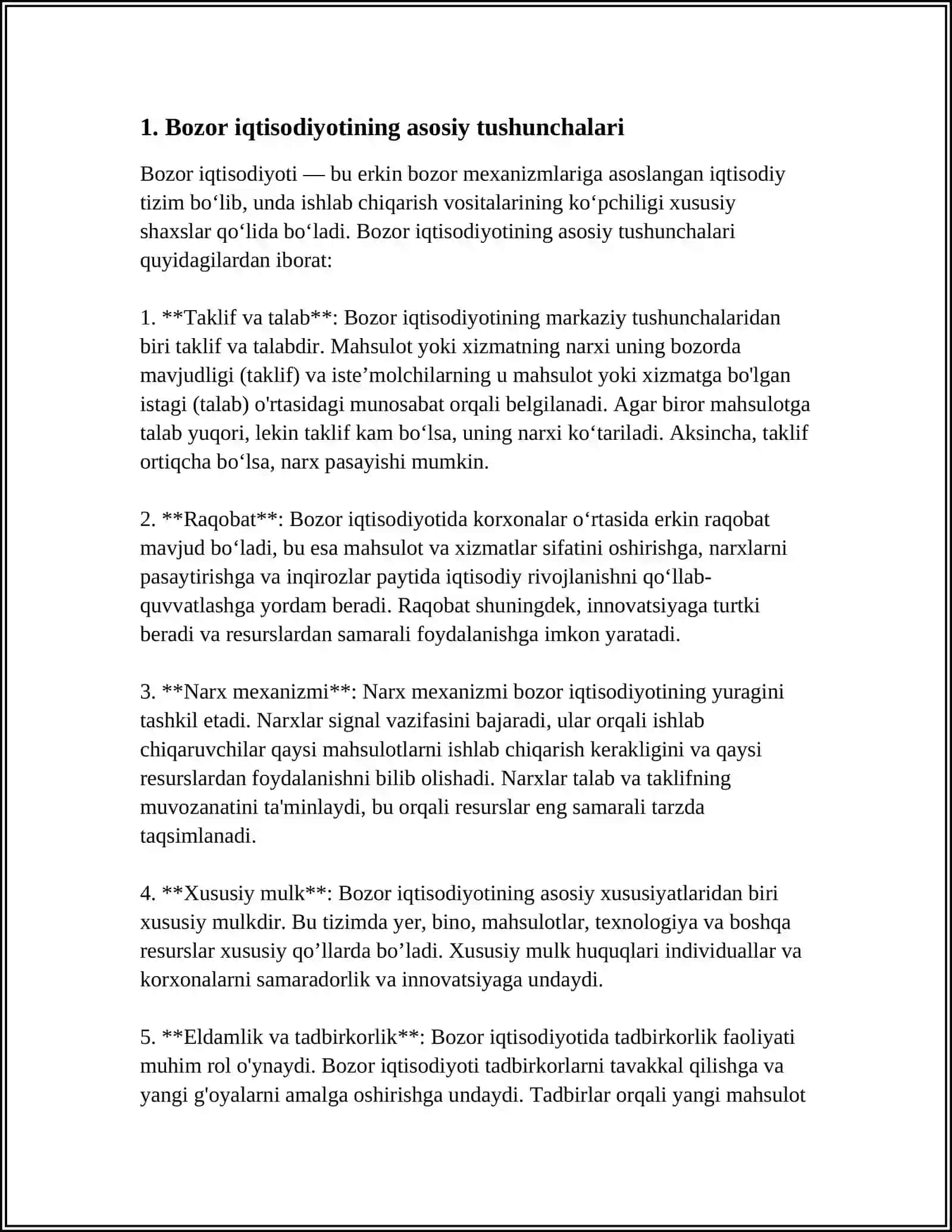BOZOR IQTISODIYOTINING MAZMUNI VA UNING RIVOJLANISHI 3