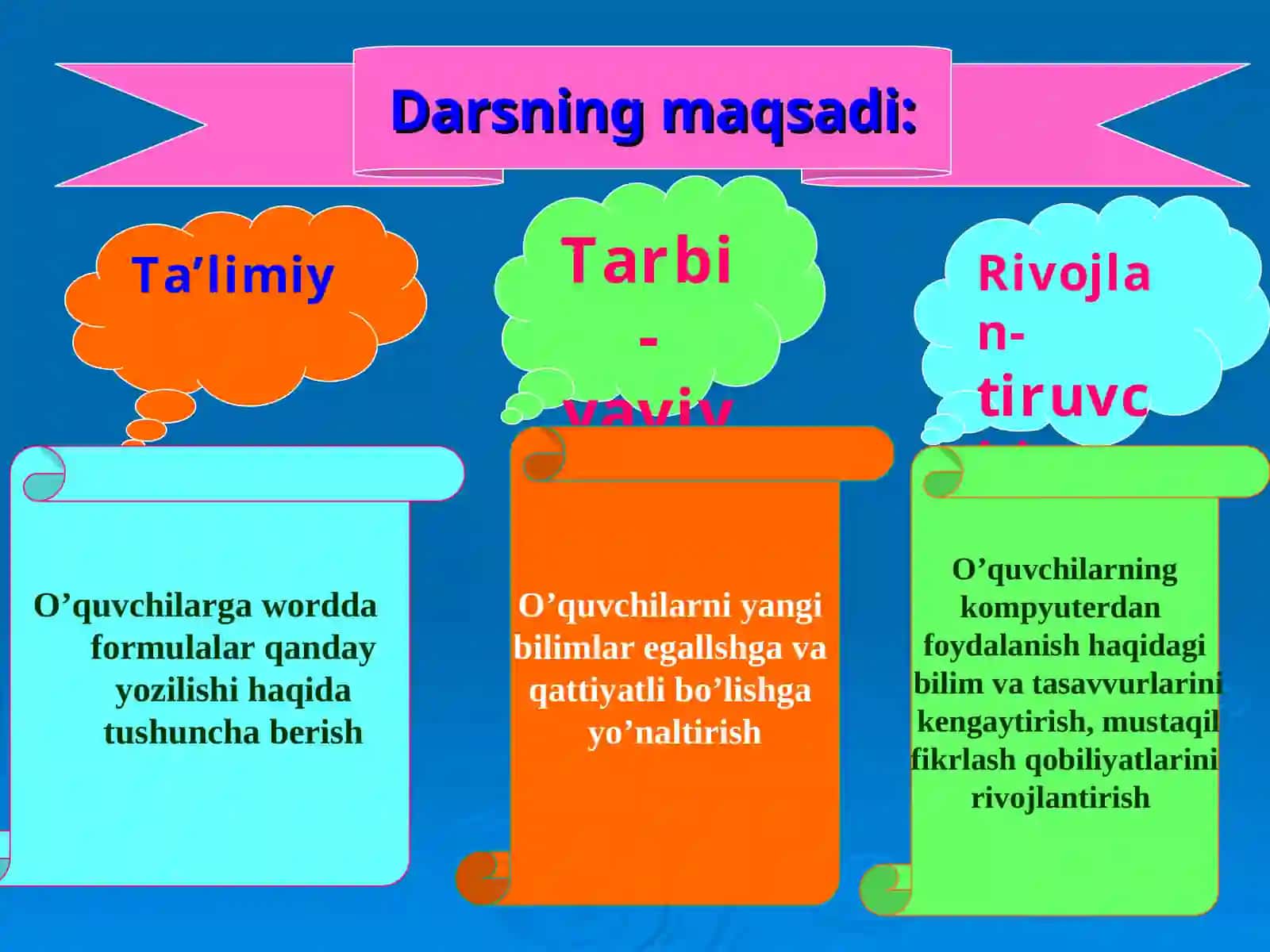 Ochiq dars: Wordda formulalar yozish 3